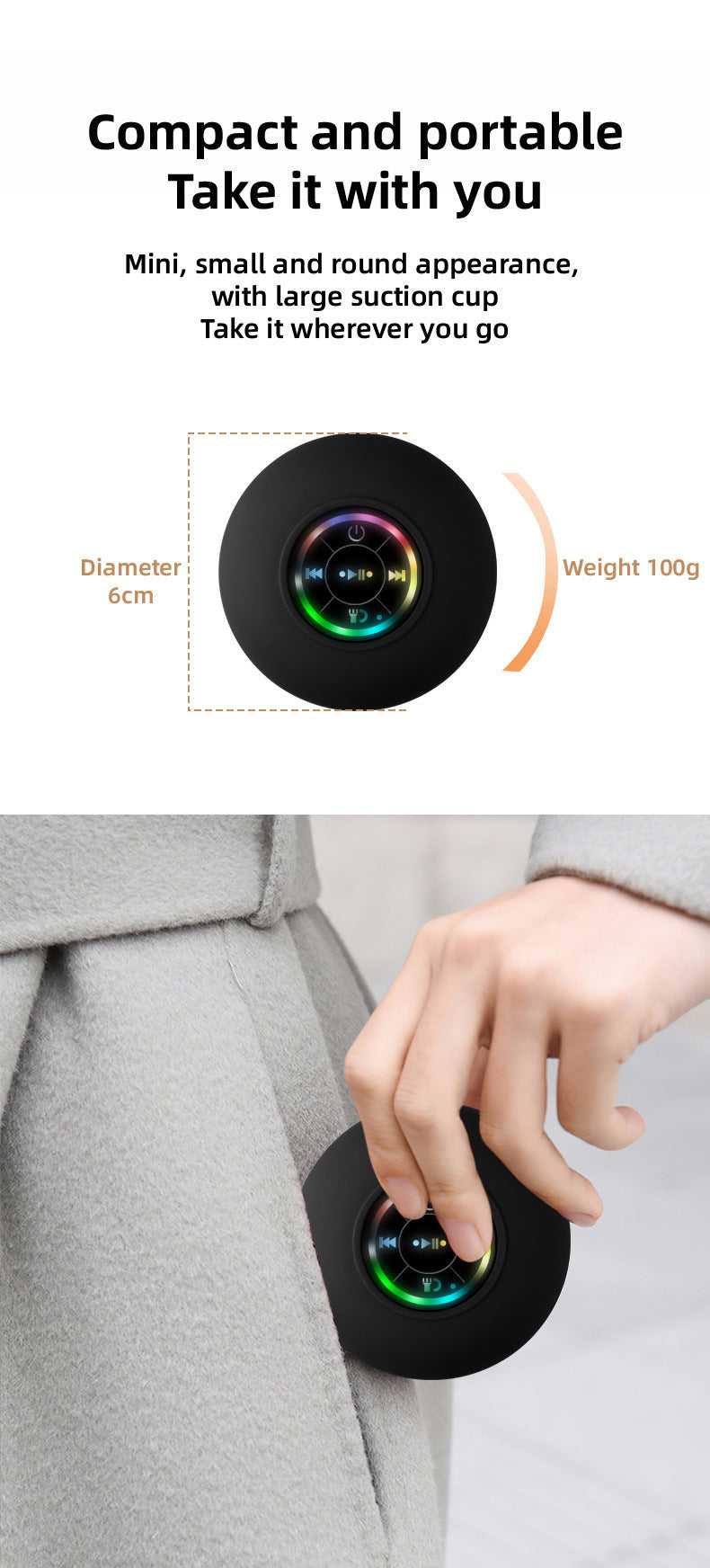Suction Waterproof Bluetooth Speaker Technology