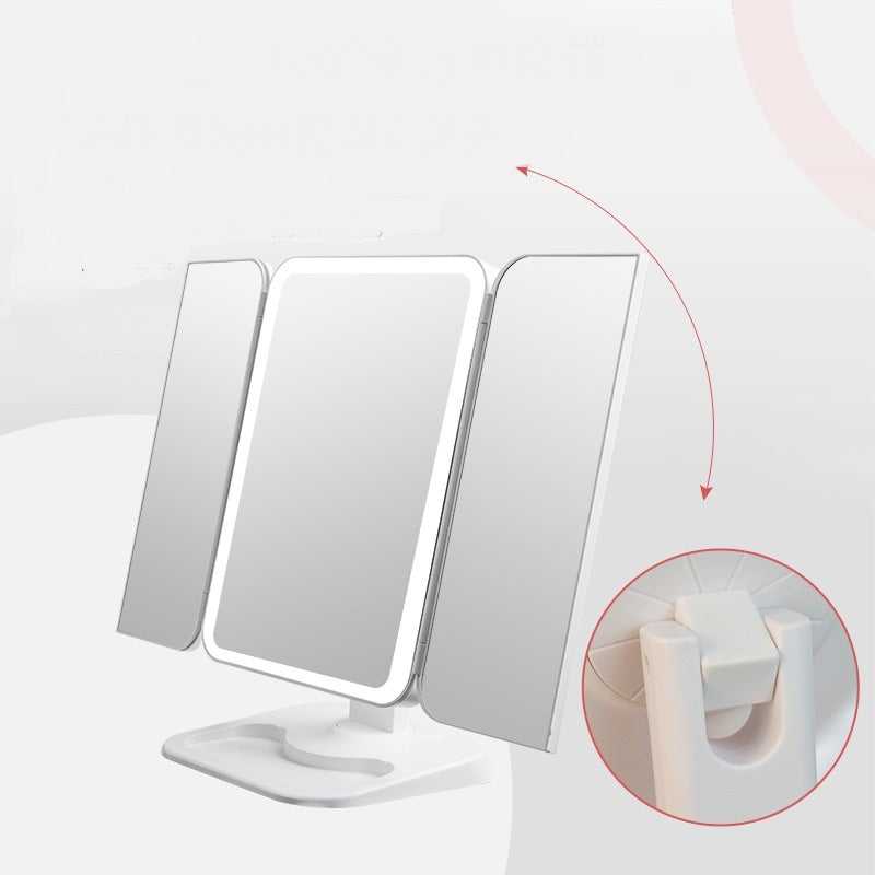 Trifold Makeup Mirror With LED Light Beauty