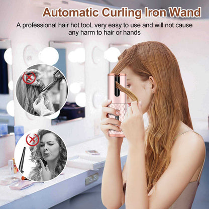Rechargeable Ceramic Spin Curling Iron Beauty