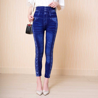 Denim Look Jeggings Active Wear