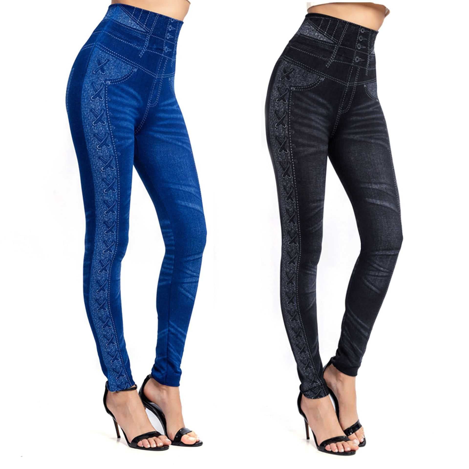 Denim Look Jeggings Active Wear