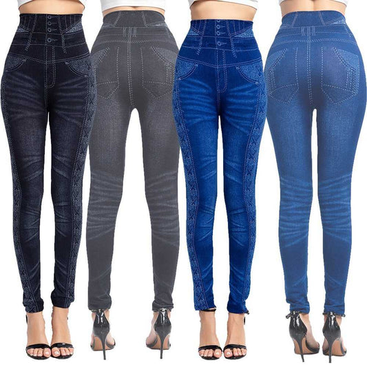Denim Look Jeggings Active Wear