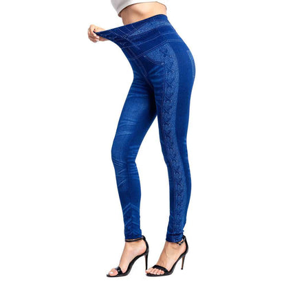 Denim Look Jeggings Active Wear