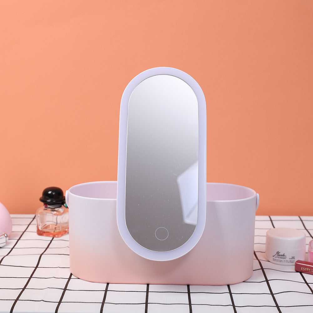 Travel Makeup Organiser Carrying Box With Mirror LED Beauty