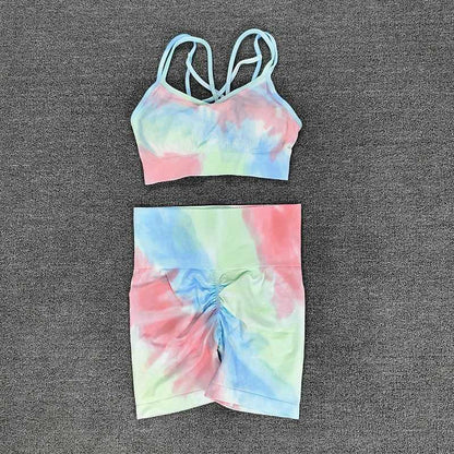 Two Piece Tie Dye Workout & Yoga Sets Active Wear
