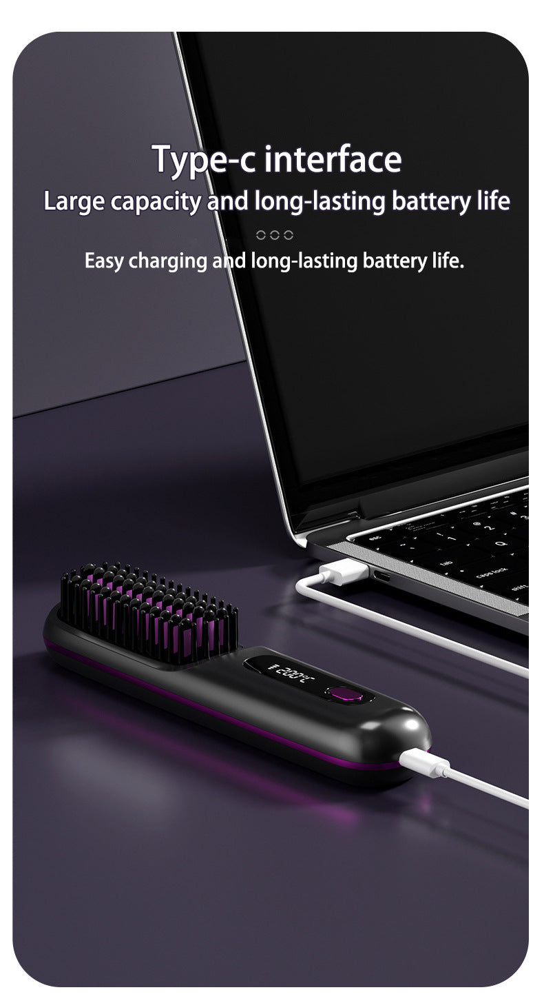 2 In 1 Hair Brush Straightener