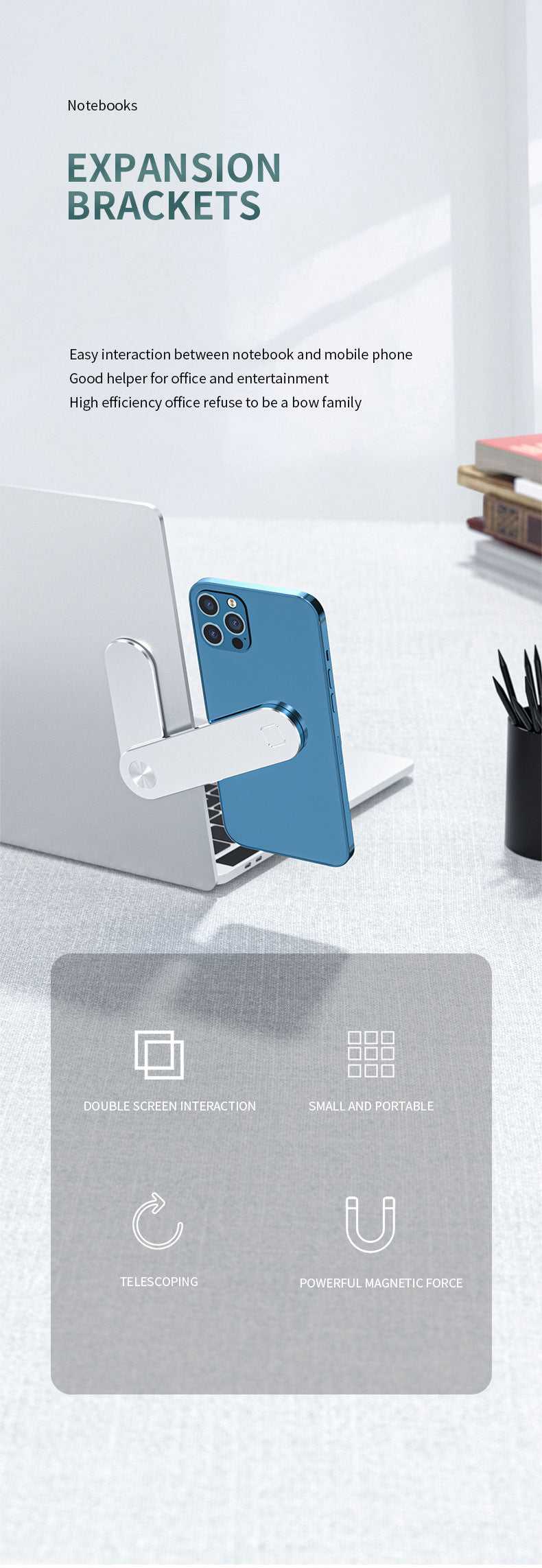 Magnetic Laptop Side Clip: Phone & Tablet Mount Technology