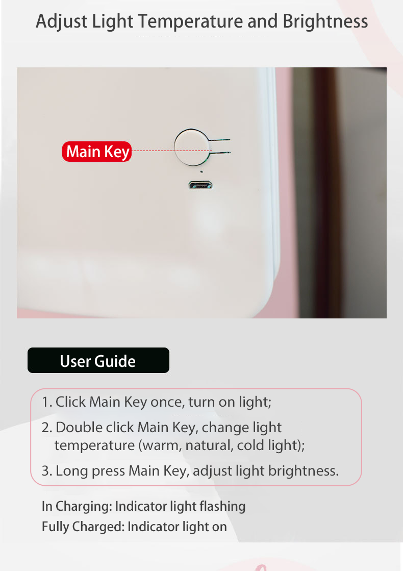 Trifold Makeup Mirror With LED Light Beauty