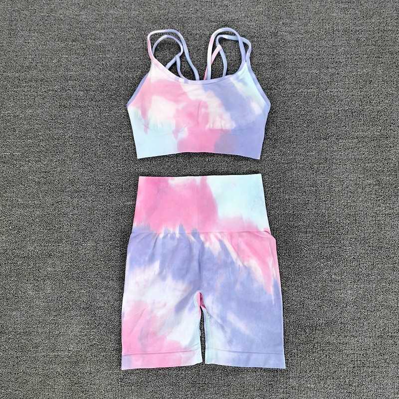 Two Piece Tie Dye Workout & Yoga Sets Active Wear