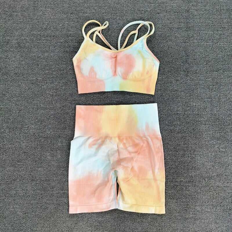 Two Piece Tie Dye Workout & Yoga Sets Active Wear