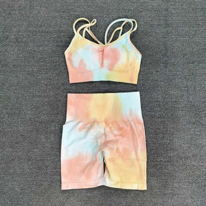 Two Piece Tie Dye Workout & Yoga Sets Active Wear