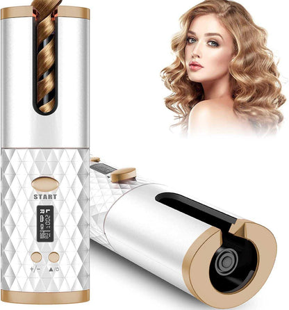 Rechargeable Ceramic Spin Curling Iron Beauty