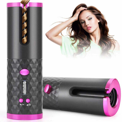 Rechargeable Ceramic Spin Curling Iron Beauty