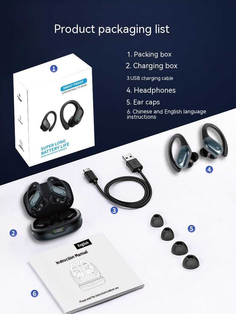 Noise Reduction Ear-mounted Wireless Headphones Technology