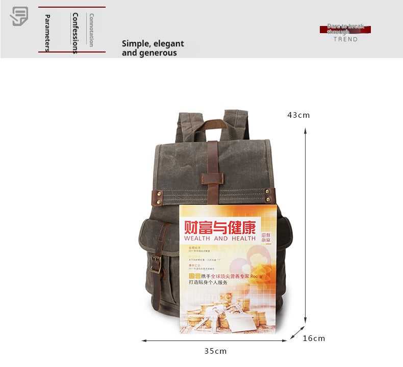 Vintage Canvas Backpack Bag